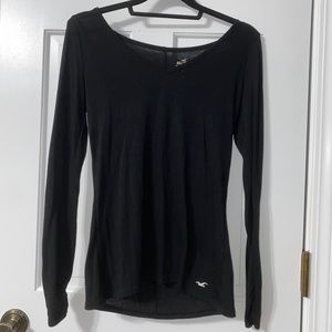 basic black Hollister knit v-neck long sleeve